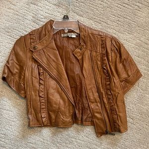 Crop leather jacket size medium